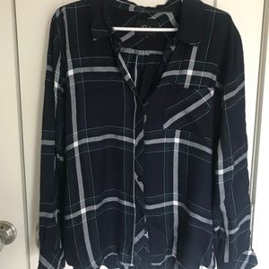 Navy Rails Flannel